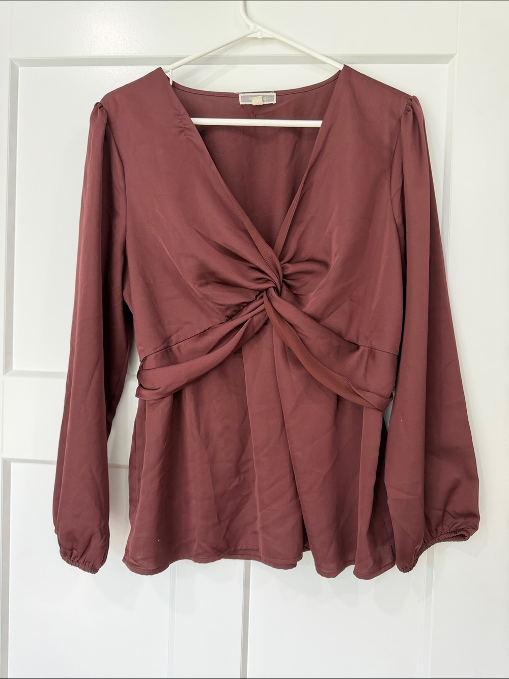 Ruched Front Blouse in wine Like New